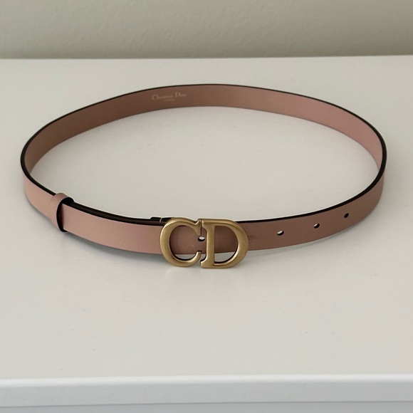 Christian Dior Rose Des Vents 20mm Saddle Belt - 75 - Picture 2 of 15